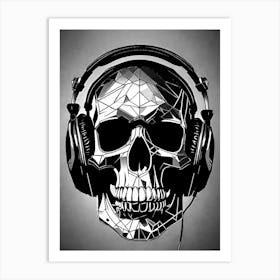 Skull With Headphones 99 Art Print