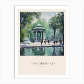 Chapultepec Park Mexico City 2 Vintage Cezanne Inspired Poster Art Print