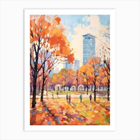 Autumn City Park Painting Grant Park Chicago United States Art Print
