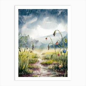 Watercolor Art, Rainy Day Art Print