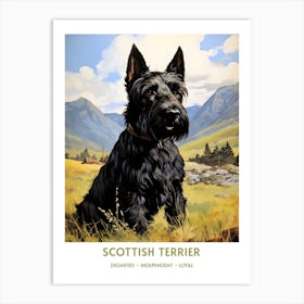 Scottish Terrier (Dog Breed - Travel Poster Style) 2 1 Art Print