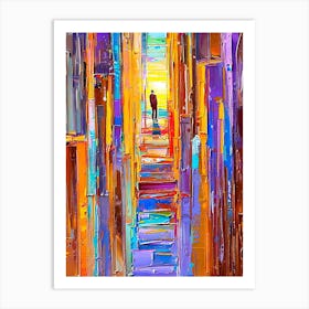 Man on the stairs Art Print