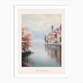 Dreamy Winter Painting Poster Lake Como Italy 3 Art Print