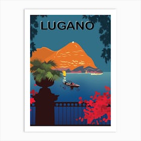 Lugano Lake From The Terrace Art Print