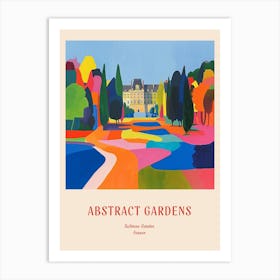 Colourful Gardens Tuileries Garden France 3 Red Poster Art Print