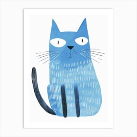 Ojos Azules Cat Clipart Illustration 3 Art Print