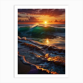 Sunset At The Beach 57 Art Print