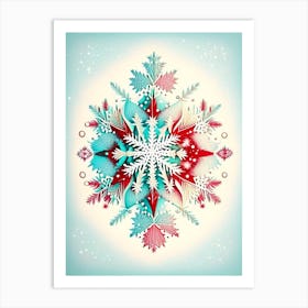 Crystal, Snowflakes, Vintage Sketch 1 Art Print