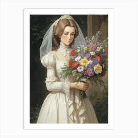 Bride With A Bouquet Art Print