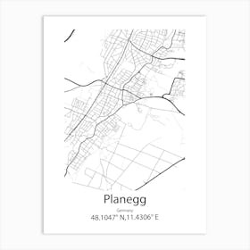 Planegg,Germany Minimalist Map Art Print