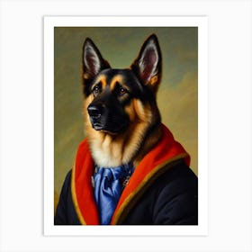 German Shepherd 3   Renaissance Portrait Oil Painting Art Print