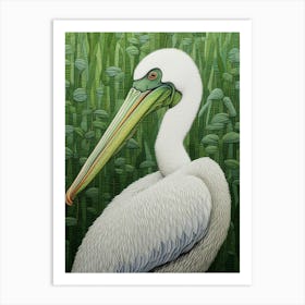 Ohara Koson Inspired Bird Painting Pelican 3 Art Print