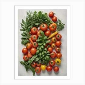 Portrait Of A Tomato Rustical Kitchen Wall Art Art Print