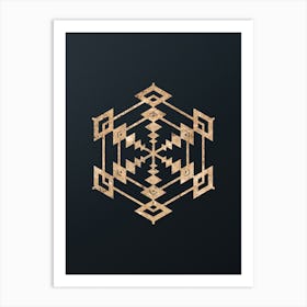 Abstract Geometric Gold Glyph on Dark Teal n.0353 Art Print