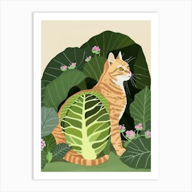 Cat And Cabbage 4 Art Print