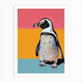 African Penguin Colour Block Painting 2 Art Print