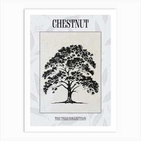 Chestnut Tree Simple Geometric Nature Stencil 1 Poster Art Print
