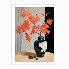 Bouquet Of Autumn Blaze Maple Flowers, Autumn Fall Florals Painting 3 Art Print