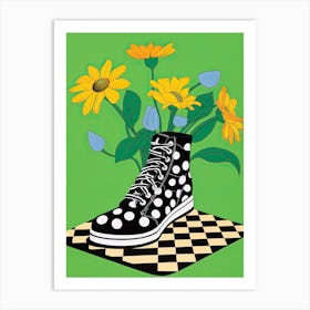 Step into Spring: Floral Shoes and Sneaker Art Art Print