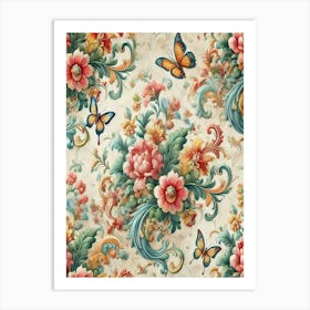 Floral Wallpaper 13 Art Print