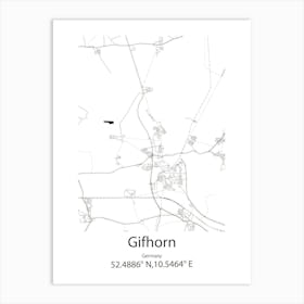 Gifhorn,Germany Minimalist Map Art Print