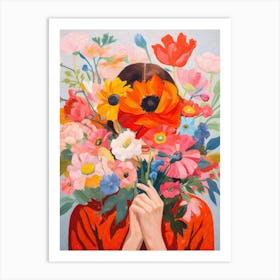 Happy Flowers In My Hands Art Print