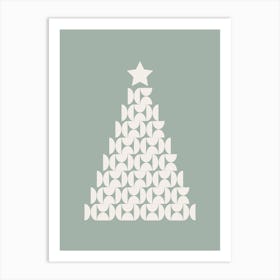 Christmas Tree Sage Green Art Print