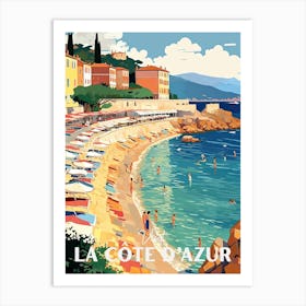 Cote D Azur France Travel Poster 2 Art Print