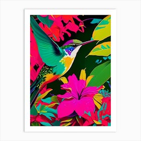 Hummingbird In A Garden Andy Warhol Inspired Art Print