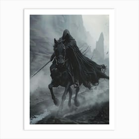 Dark Knight On Horseback Art Print