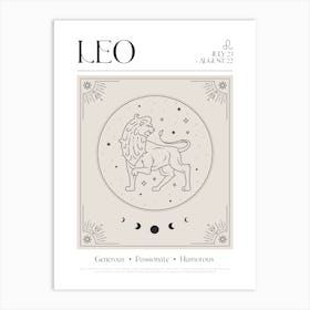 Leo Zodiac 1 Art Print