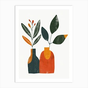 Two Vases With Plants Art Print