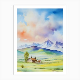 Watercolor Landscape Painting 5 Art Print