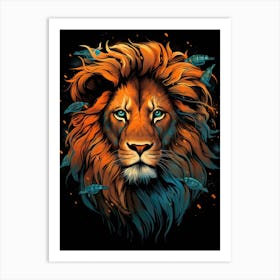 Lion Art Painting Digital Style 2 Art Print