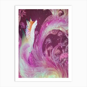 Enchanted Spirit Fox Pink 2 Art Print