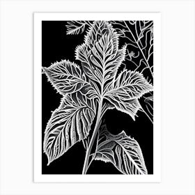 Snakeroot Leaf Linocut 2 Art Print