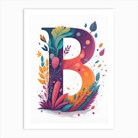 Colorful Letter B Illustration 43 Art Print