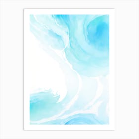 Blue Ocean Wave Watercolor Vertical Composition 89 Art Print