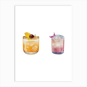 Cocktail Illustrations Art Print