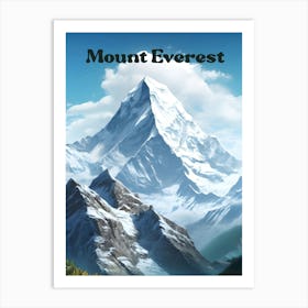 Mount Everest Winter Travel Art Art Print