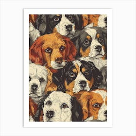 Perfectly Repeatable Artwork With Cute Dog Faces 33 Art Print