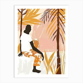 Woman Sitting In The Sun Art Print