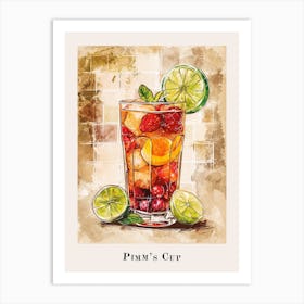 Pimm S Cup Tile Poster 5 Art Print