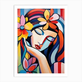 Woman With Flowers 11 Art Print