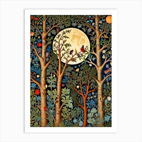 William Morris Moonlight In The Woods 25 Art Print