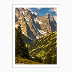 Gran Paradiso National Park Italy Vintage Poster Art Print