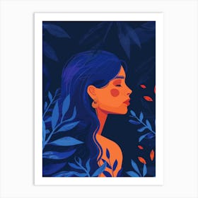 Woman In The Forest Art Print