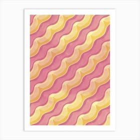 Pink And Yellow Stripes Vector Art Print