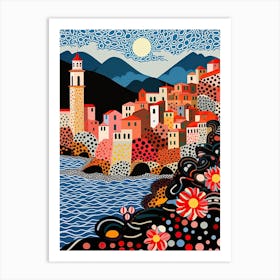 Camogli, Italy, Illustration In The Style Of Pop Art 2 Art Print