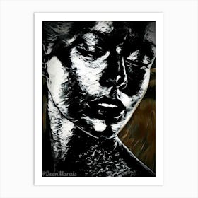 Dean Manda Woman Face Black Art Print